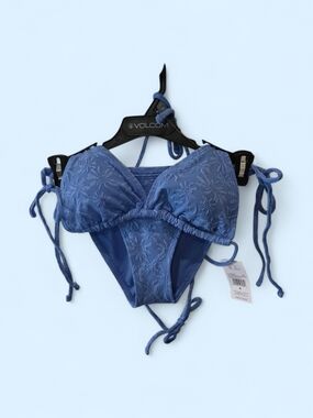 VOLCOM Coco Halter Tri Perwinckle Blue Bikini Set
